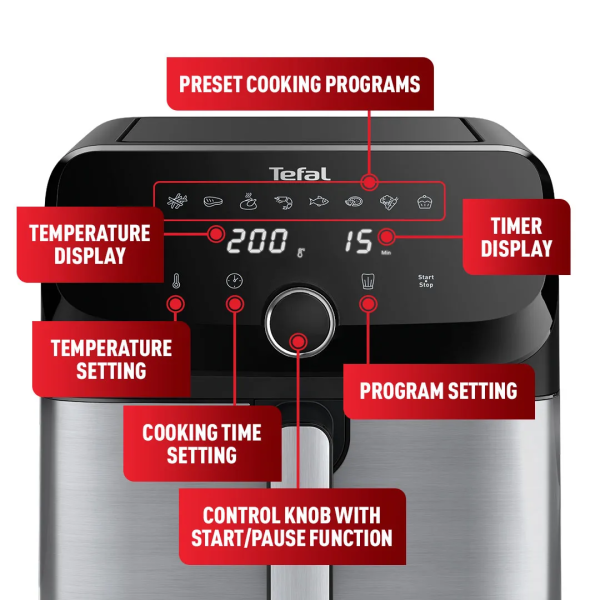 TEFAL 7.5L Easy Fry Mega Air Fryer EY855D40 - Image 8