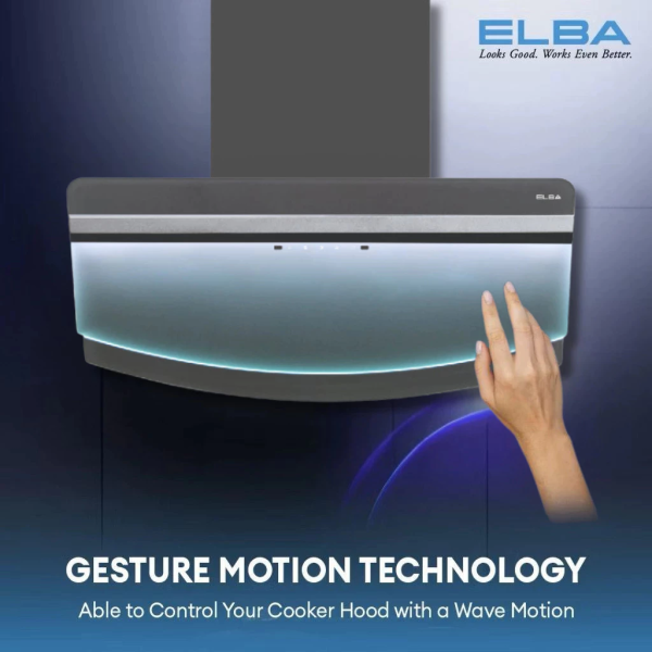 ELBA Designer Hood Gesture Motion Sensors EH-R9898ST(GR) | Duct Out Recirculate Function - Image 4