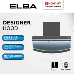 ELBA Designer Hood Gesture Motion Sensors EH-R9898ST(GR) | Duct Out Recirculate Function