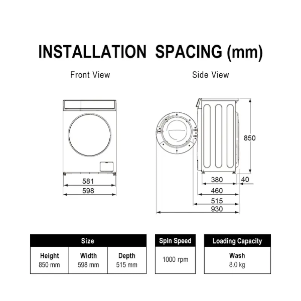PANASONIC 8kg Inverter Front Load Washer NA-16JF1WMY | Hygiene Care 4 Star Energy Efficient - Image 7