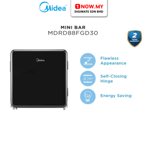 MIDEA 60L Mini Bar Fridge MDRD88FGD30 | Compact Energy Saving Flawless Appearance