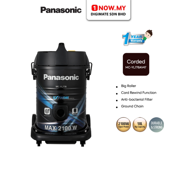 PANASONIC 18L Vacuum Cleaner Corded Cannister MC-YL778AV47 | Power Tank Anti Bacterial Filter