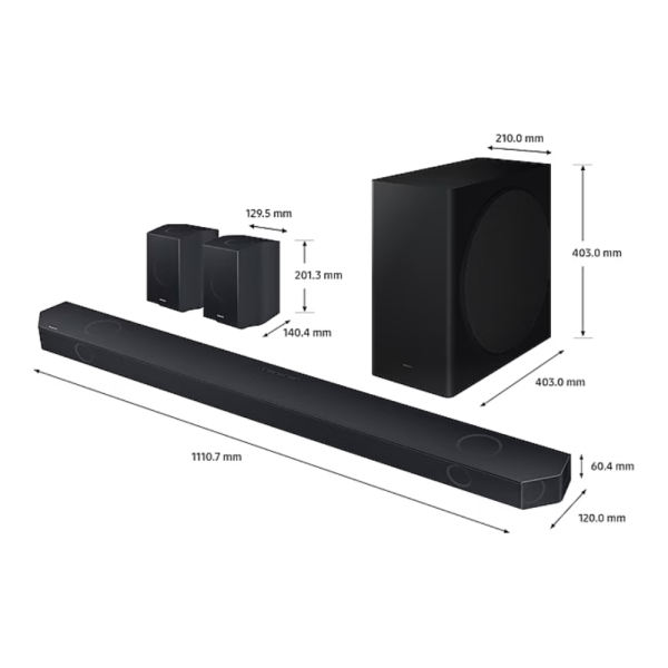 SAMSUNG 9.1.4ch Q-series Soundbar Subwoofer & Rear Speaker HW-Q930F - Image 2