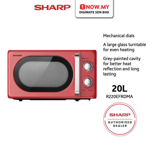 SHARP 20L Microwave Oven R220EFRDMA | 700W 3 Star Energy Efficient