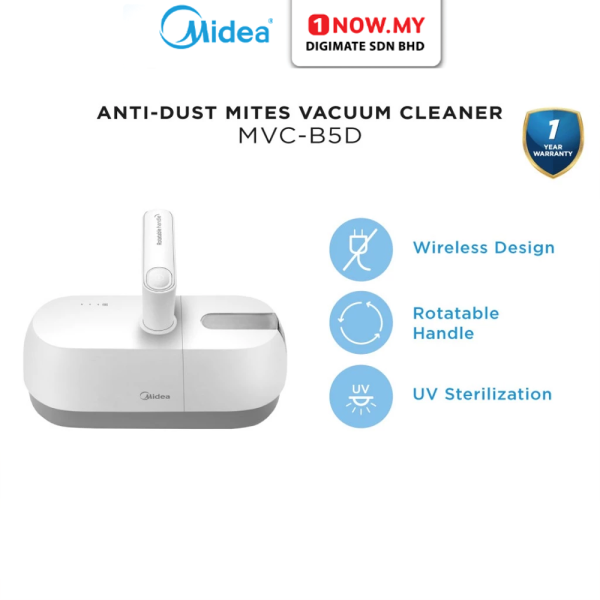 MIDEA 110W Anti-Dust Mites Vacuum Cleaner MVC-B5D | Cordless Powerful Suction