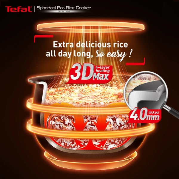 TEFAL 1.8L Rice Cooker Delirice Max Fuzzy Logic RK7778 - Image 6