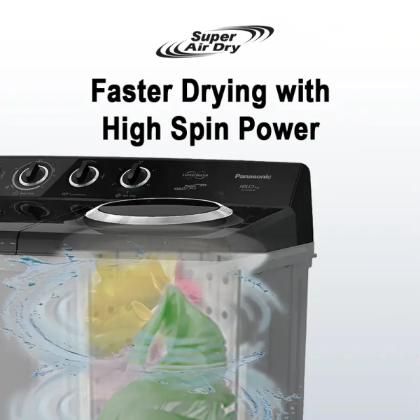 PANASONIC 16/5kg Semi Auto Twin Tub Washer NA-W16XG2BMY - Image 7