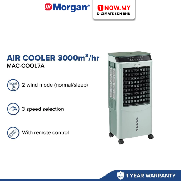 MORGAN 35L Air Cooler MAC-COOL7A | 3000M3/H Durable Honeycomb Touch Control Remote Control