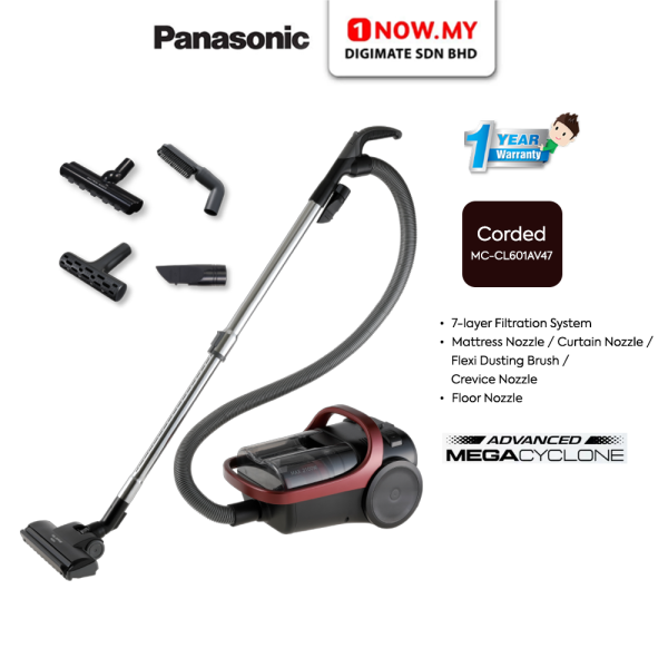 PANASONIC Vacuum Cleaner Bagless Cannister MC-CL607RV47 | Powerful Cyclone
