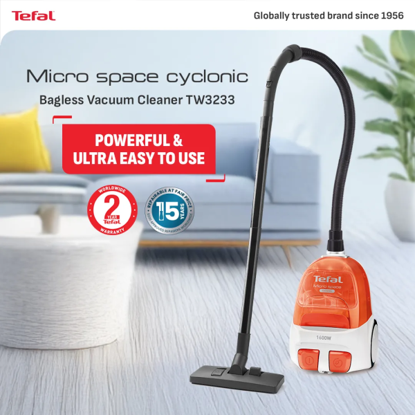 TEFAL Micro Space Cyclonic Vacuum Cleaner Bagless Canister TW3233 | Powerful Ultra-Easy Use - Image 2