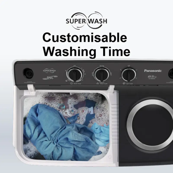 PANASONIC 8.5/5kg Semi Auto Twin Tub Washer NA-W85XG2BMY - Image 7