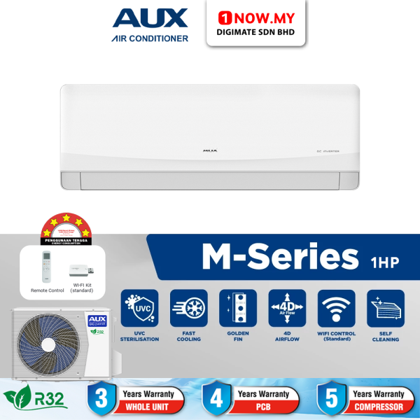 AUX 1HP Inverter M-Series Air Conditioner ASW-09MER3DI | Fast Cooling Wifi 5 Star Energy Saving