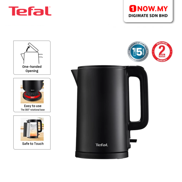 TEFAL 1.5L Thermo Protect Kettle Black KO1408Y2 | Safe Touch