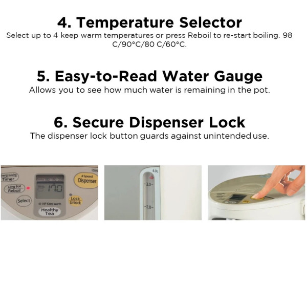 PANASONIC 4L Thermo Pot Save Energy NC-HU401PZSK | Water Level Indicator - Image 6