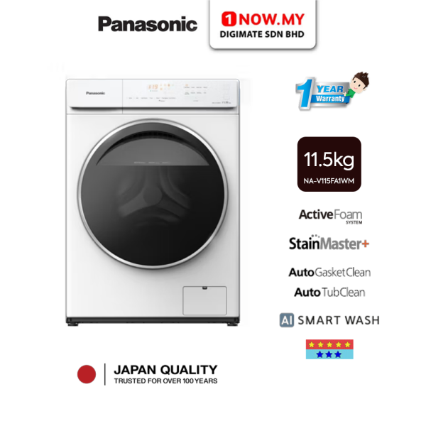 PANASONIC 11.5kg Inverter Front Load Washer NA-V115FA1WM | 5 Star Energy Efficient