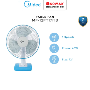 MIDEA 12 Inch Table Fan MF-12FT17NB | 3 Speed Choices