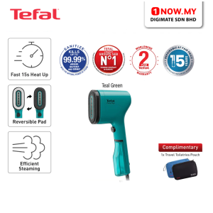 TEFAL Pure Pop Handheld Garment Steamer DT2024 (Teal Green) | Stylish On The Go