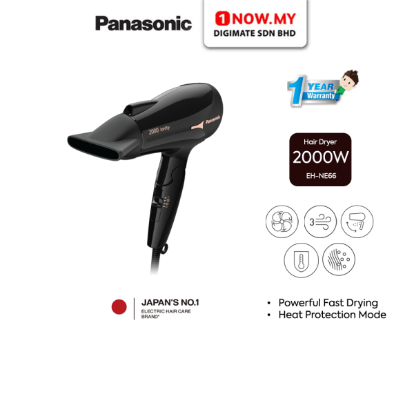 PANASONIC 2000W Ionity Hair Dryer EH-NE66 | Powerful Fast Hair Drying Cooling