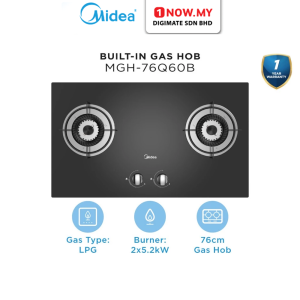 MIDEA 2 Burners Built-In Gas Hob MGH-76Q60B | Cast Iron Pan Support