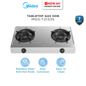 MIDEA 2 Burners Gas Stove MGS-T2133S | 3.3kW Portable Stainless Steel