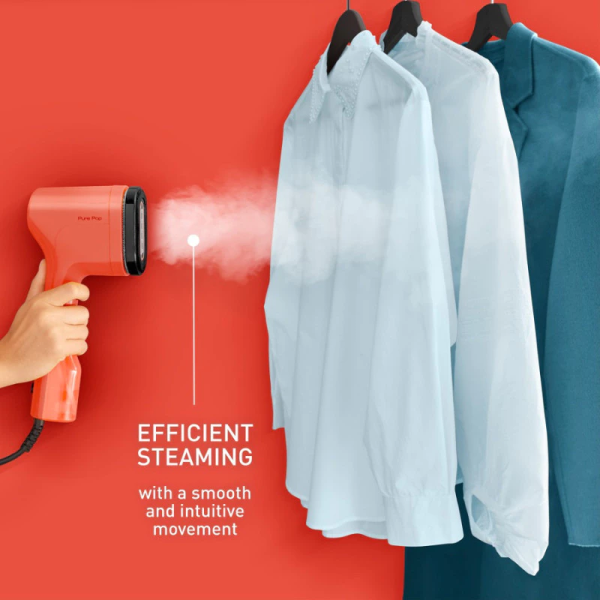 TEFAL Pure Pop Handheld Garment Steamer DT2022 (Coral Red) | Stylish On The Go - Image 3