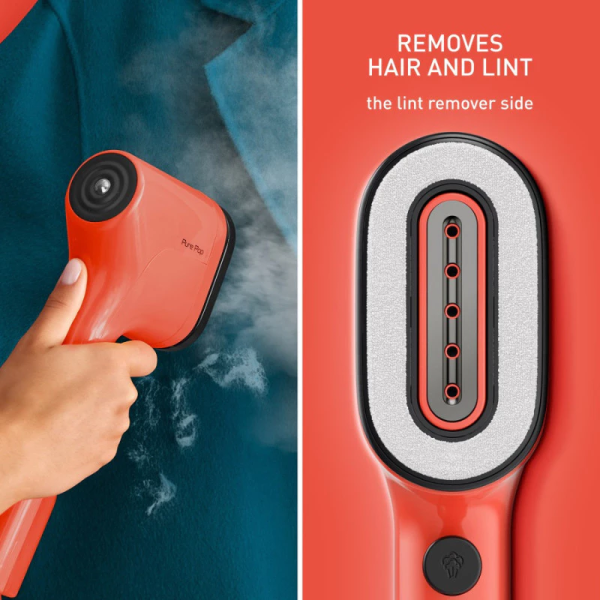 TEFAL Pure Pop Handheld Garment Steamer DT2022 (Coral Red) | Stylish On The Go - Image 6