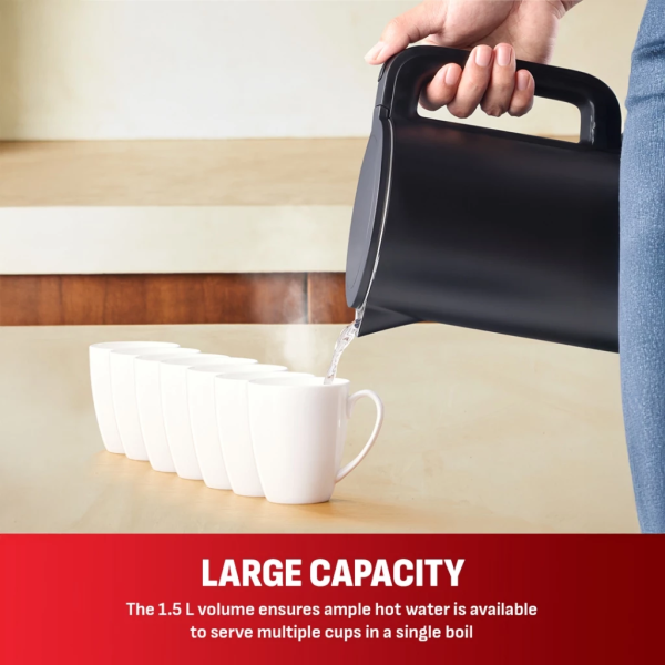 TEFAL 1.5L Thermo Protect Kettle Black KO1408Y2 | Safe Touch - Image 2
