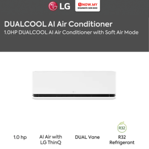 LG 1HP Inverter DUALCOOL AI Air Conditioner Soft Air Mode S3-Q090A1DA | 5 Star Efficient Cooling 