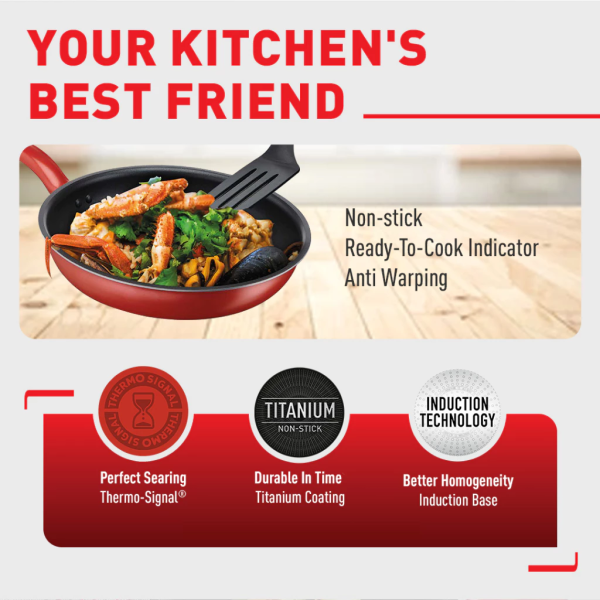 TEFAL So Chef 2 Pcs Set (Fypan 24cm & Deep Frypan 28cm) G135S2 (G135S295) | Induction Base - Image 3