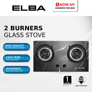 ELBA 2 Burners Built-in Gas Hob NATUROLIS EBH-S8562G(BK) | Ferno Boost