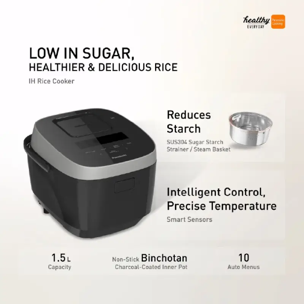 PANASONIC 1.5L IH Rice Cooker SR-HFL153KSK | Auto Menus Intelligent Control - Image 2