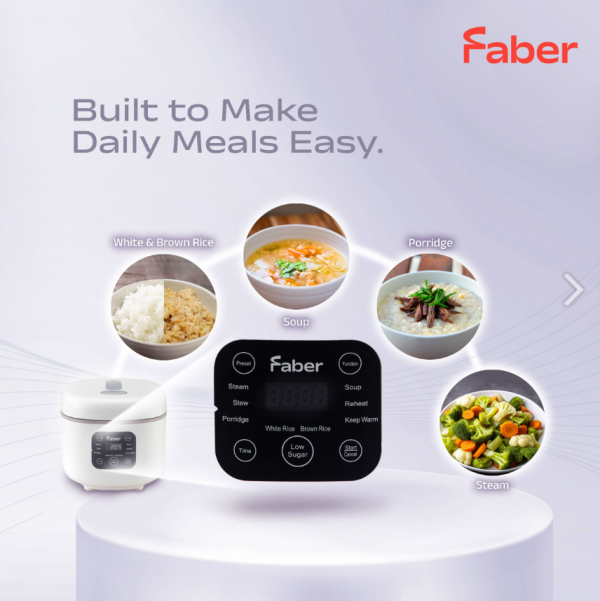 FABER 0.8L Digital Rice Cooker FRC K08-LS | Non Stick - Image 4