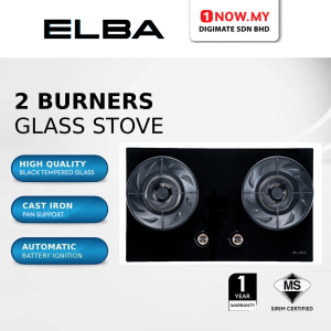 ELBA 2 Burners Built-in Glass Gas Hob 6.0kW EGH-S8642G(BK)