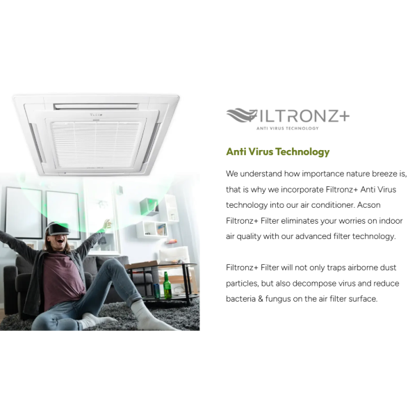 ACSON 1HP / 1.5HP Non Inverter Ceiling Cassette CF Series A3CK10CF / A3CK15CF (Pre Order) - Image 2