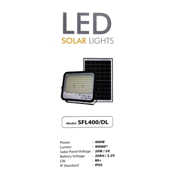 MARVISS 400W LED Solar Lights (Daylight) SFL400/DL | Weatherproof - Image 3