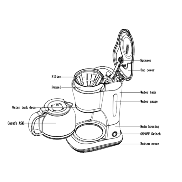 ELBA Coffee Maker FORESTA ECM-Q1580(GN) - Green (1.5 L / 12 cups) - Image 4