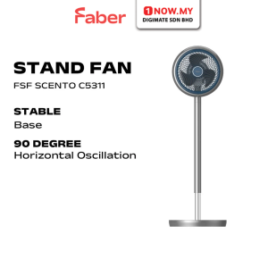 FABER 8" Circulation Stand Fan FSF SCENTO C5311 | Adjustable Height