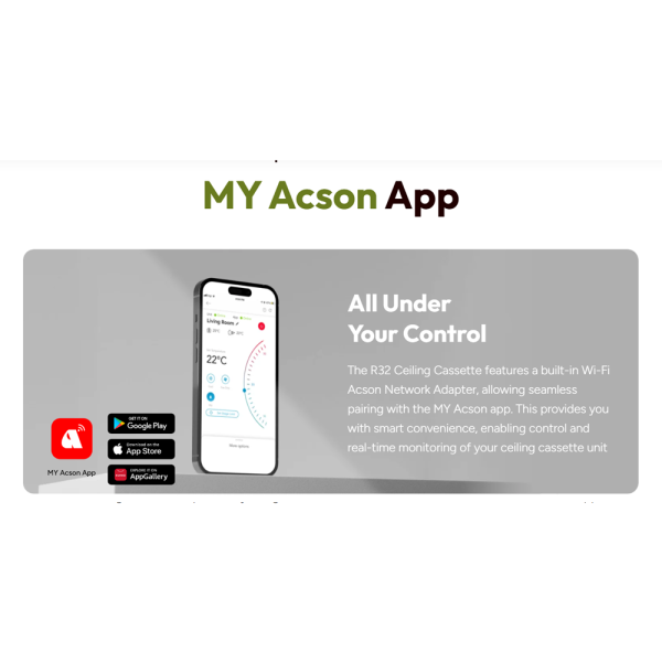 ACSON 1HP / 1.5HP Non Inverter Ceiling Cassette CF Series A3CK10CF / A3CK15CF (Pre Order) - Image 3