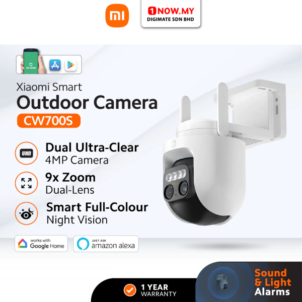XIAOMI Outdoor Camera CCTV CW700S (BHR9634MY) | 4MP 2.5K UHD | 9x Dual-Lens Zoom | Human & Vehicle Detection | Wi-Fi 6