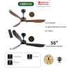 SIBERIAIR 56" Ceiling Fan With LED Light Remote CF/SI19/56/LED/DC (Random Color) | 5 Star Energy Efficient