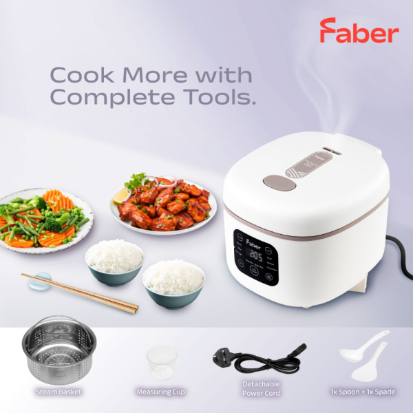 FABER 0.8L Digital Rice Cooker FRC K08-LS | Non Stick - Image 2