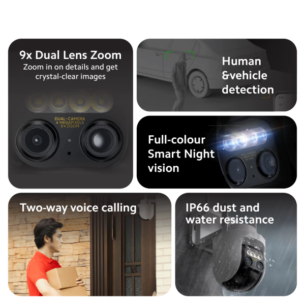 XIAOMI Outdoor Camera CCTV CW700S (BHR9634MY) | 4MP 2.5K UHD | 9x Dual-Lens Zoom | Human & Vehicle Detection | Wi-Fi 6 - Image 2