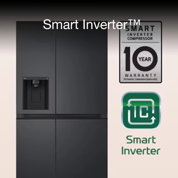 LG 635L Inverter Side-by-Side Fridge With Water & Ice Dispenser GC-L257KQKW - Image 7