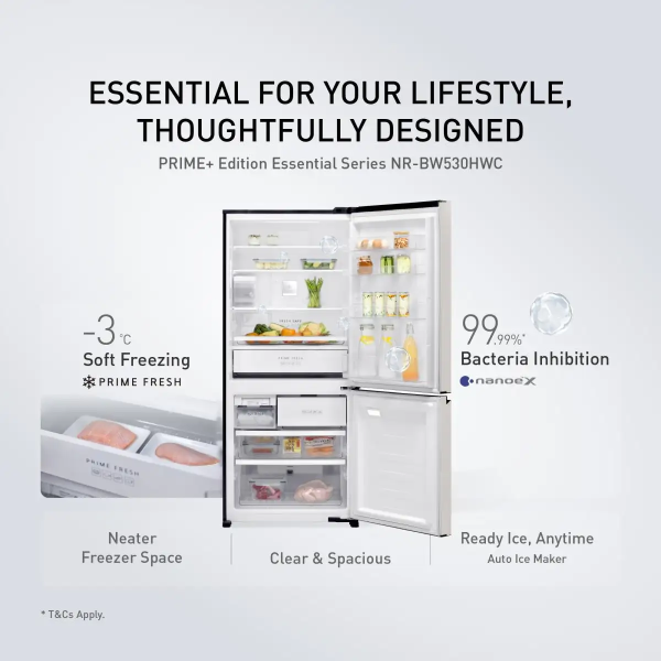 PANASONIC 506L Inverter Prime+ Essential BMF Fridge NR-BW530HWCM | 5 Star Energy Efficient - Image 2