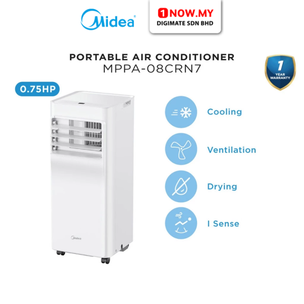 MIDEA 0.75HP Portable Air-Conditioner MPPA Series MPPA-08CRN7 | Compact Better Cooling