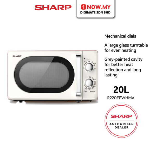 SHARP 20L Microwave Oven Peko R220EFWHMA (Cream White) | 3 Star Energy Efficient
