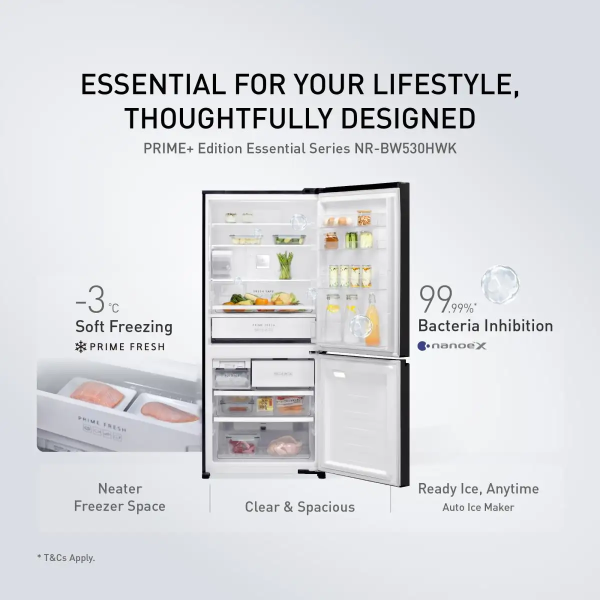 PANASONIC 506L Inverter Prime+ Essential BMF Fridge NR-BW530HWKM | 5 Star Energy Efficient - Image 2