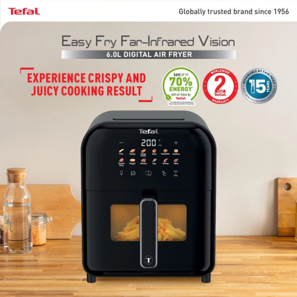 TEFAL 6L Easy Fry Window Air Fryer Digital (EY8218) EY821865 - Image 2