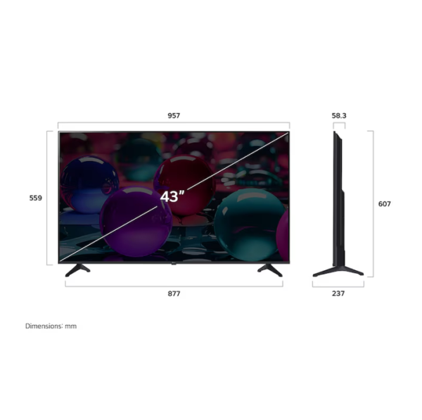 LG 43" UA73 4K UHD AI Smart TV 43UA7350PSB | Ultra Big TV Screen HDR10 Pro - Image 2