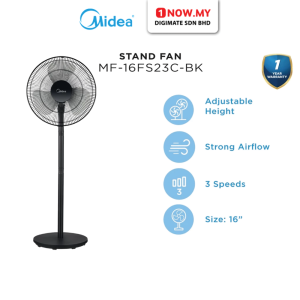 MIDEA 16" Stand Fan MF-16FS23C-BK